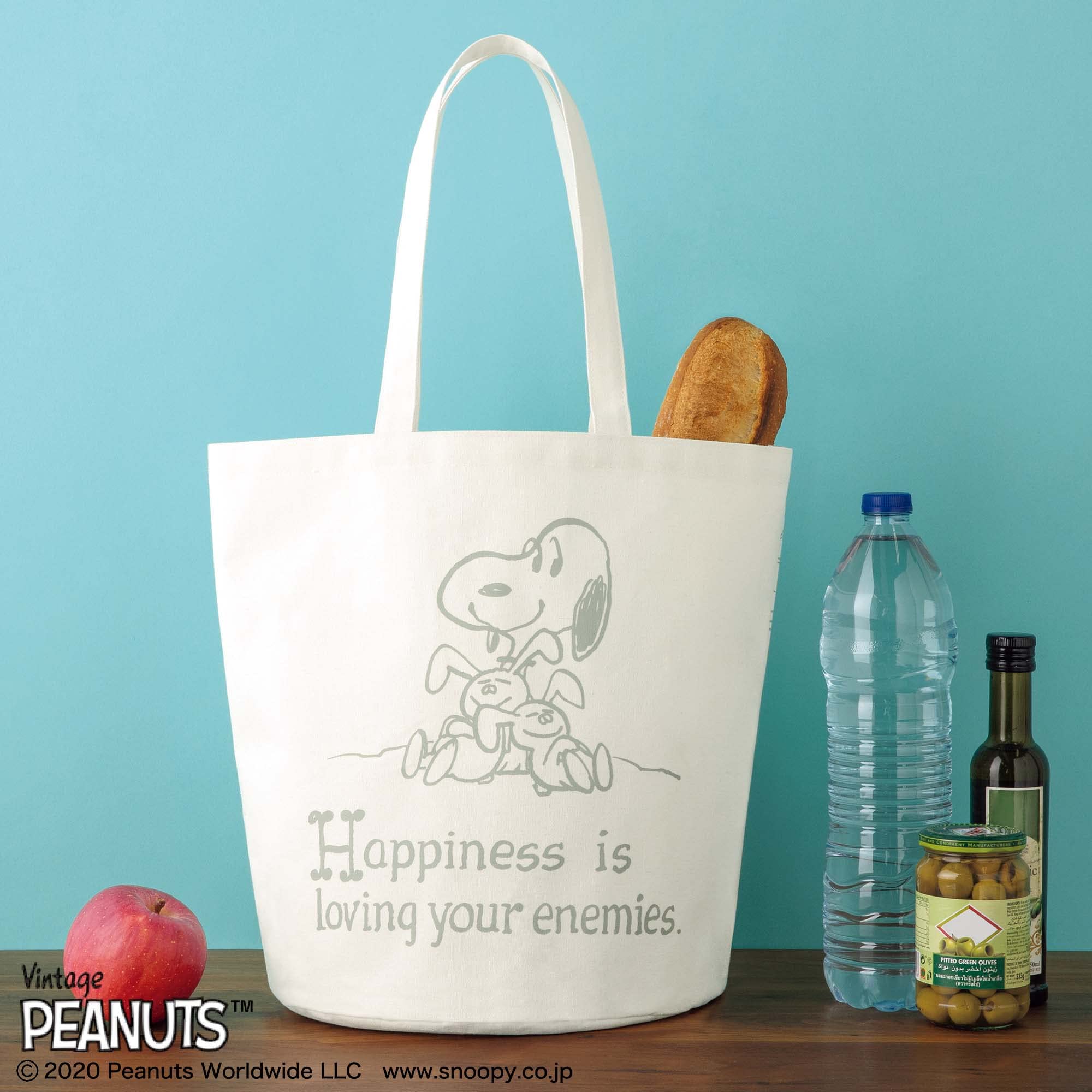 Vintage PEANUTS大型筒狀托特包